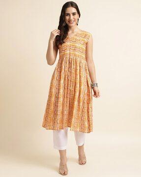 printed flared kurta