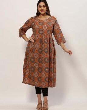 printed flared kurta