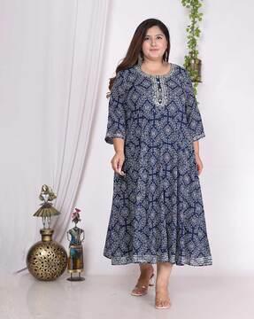 printed flared kurta