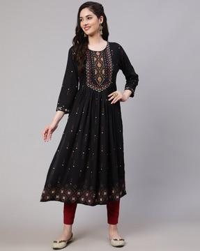 printed flared kurta