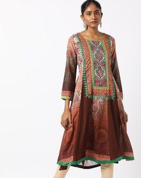 printed flared kurta