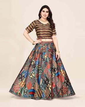 printed flared lehenga choli set