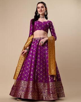 printed flared lehenga choli set