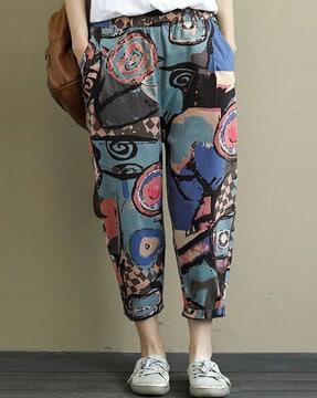 printed flared palazzos with insert pockets