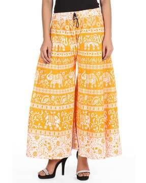 printed flared palazzos