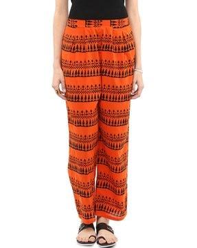 printed flared palazzos