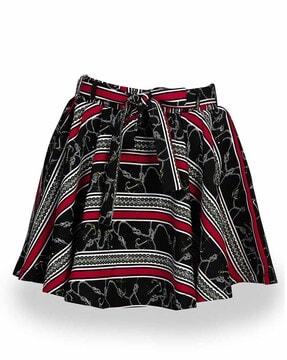 printed flared skirt