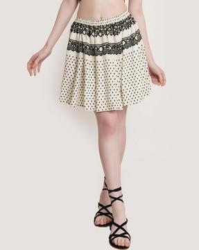 printed flared skirt