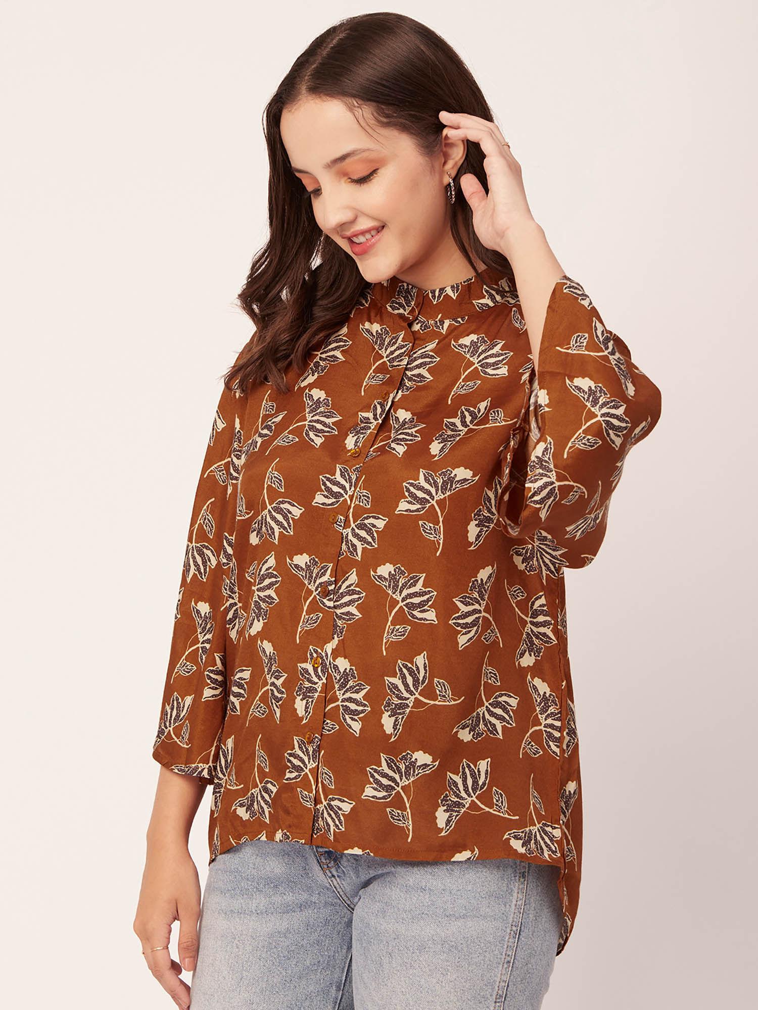 printed flared sleeve oversize women shirt