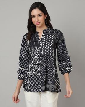 printed flared tunic