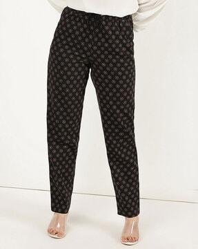 printed flat-front pant