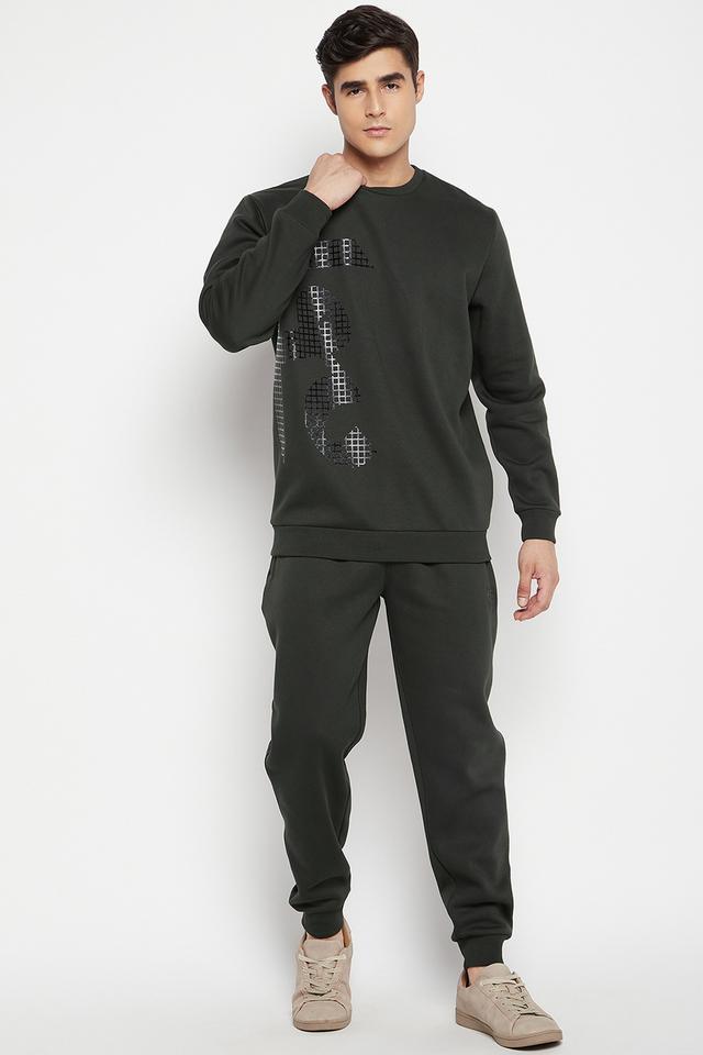 printed fleece regular fit mens sweatshirt