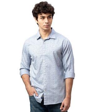 printed full length slim fit shirt