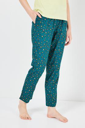 printed full length viscose women's pyjamas - green