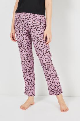 printed full length viscose women's pyjamas - mauve