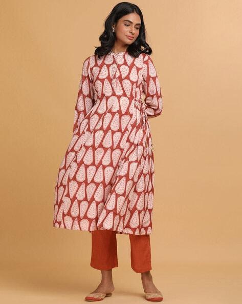 printed full sleeve kurta