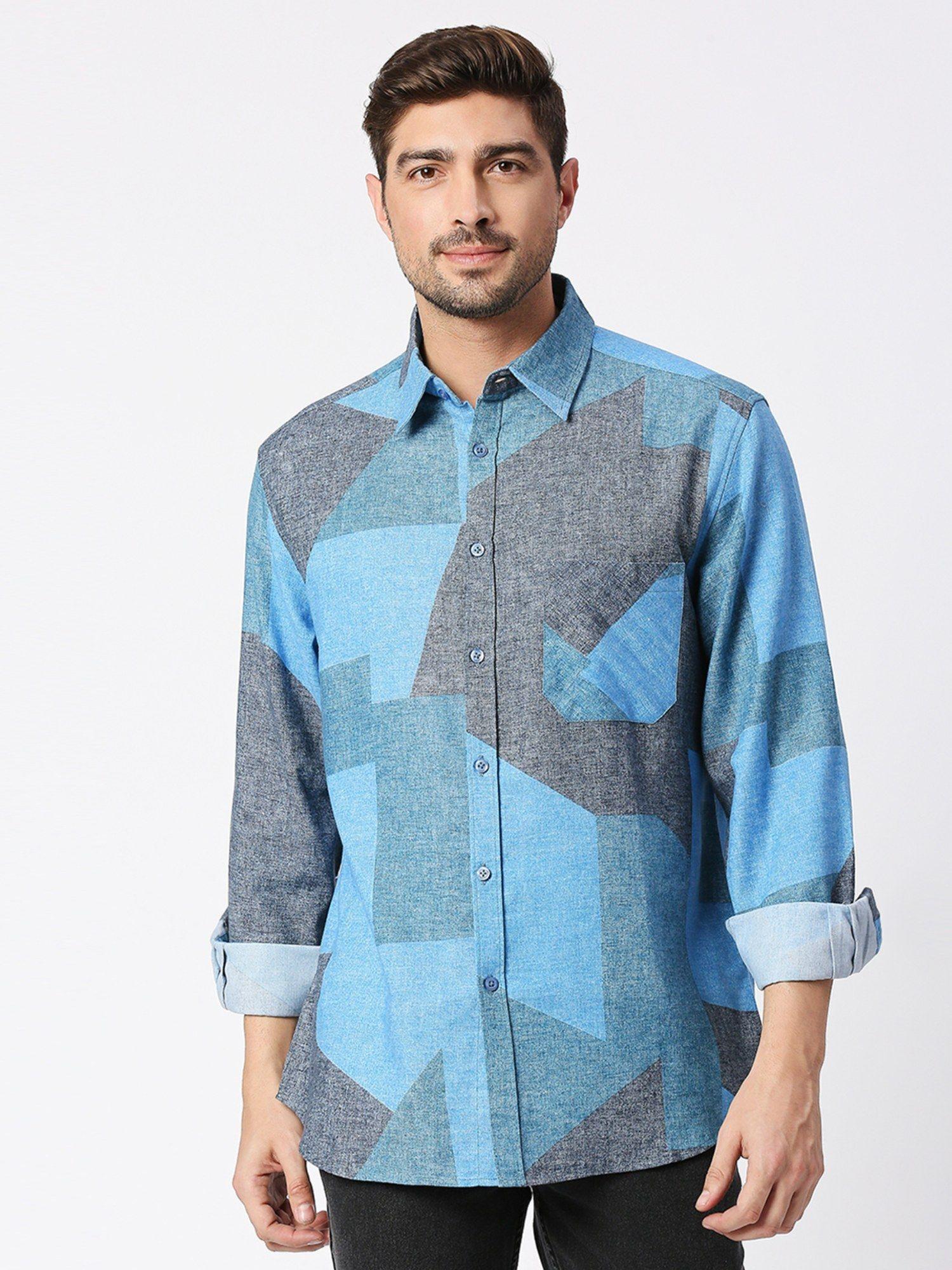 printed full sleeves collar shirt