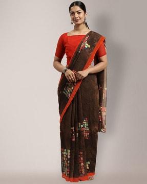 printed georgette saree