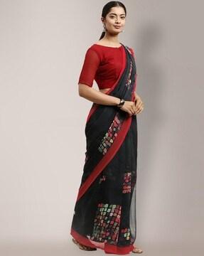 printed georgette saree