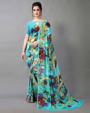 printed georgette saree