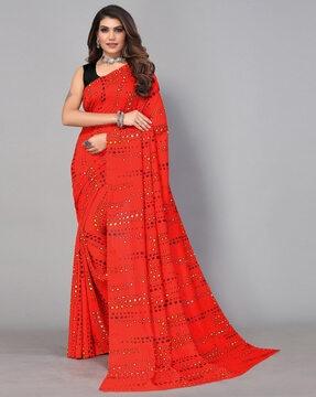 printed georgette saree