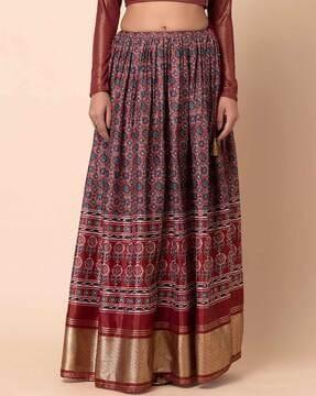 printed ghagra with elasticated waist