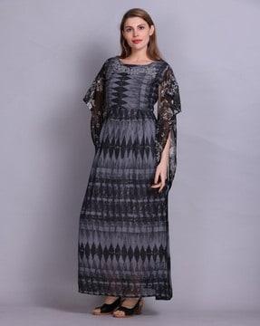 printed gown dress