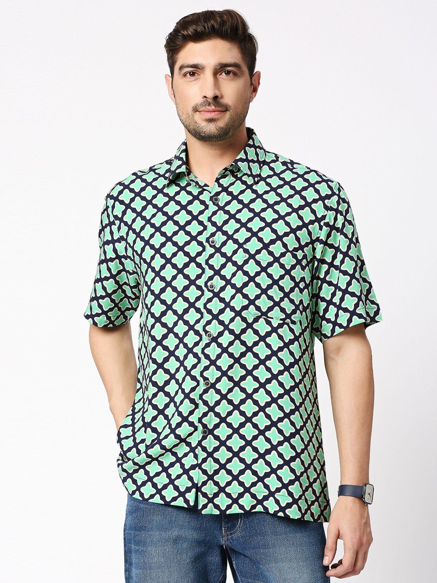 printed half sleeves collar shirt