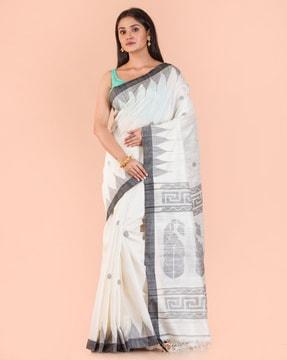 printed handloom pure matka silk jamdani saree