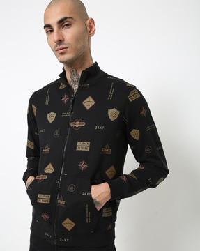 printed high-neck sweatshirt