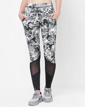 printed high-rise slim fit pants