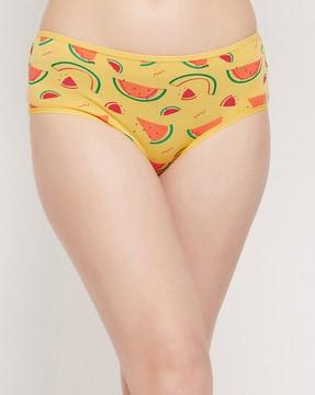 printed hipster panties with elasticated waist