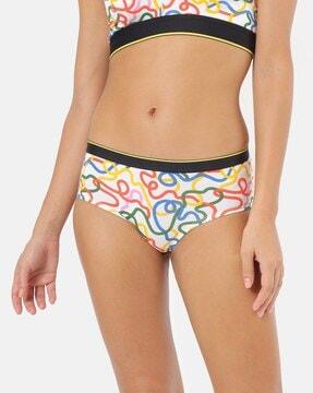 printed hipster panties with elasticated waist