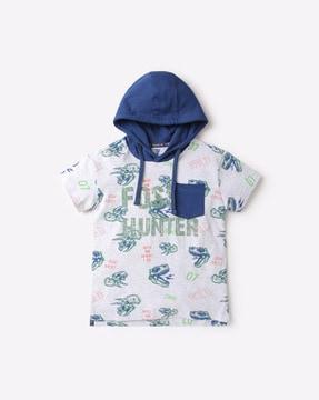 printed hooded t-shirt