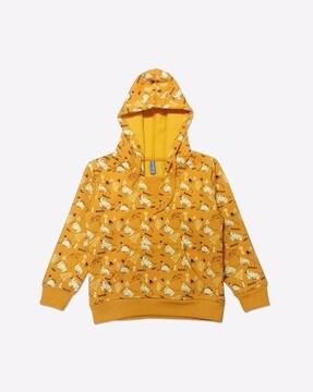 printed hoodie with kangaroo pocket