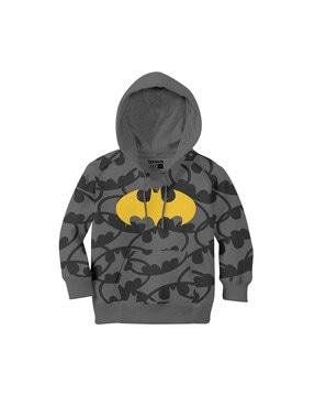 printed hoodie with patch pocket