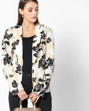 printed jacket with welt pockets