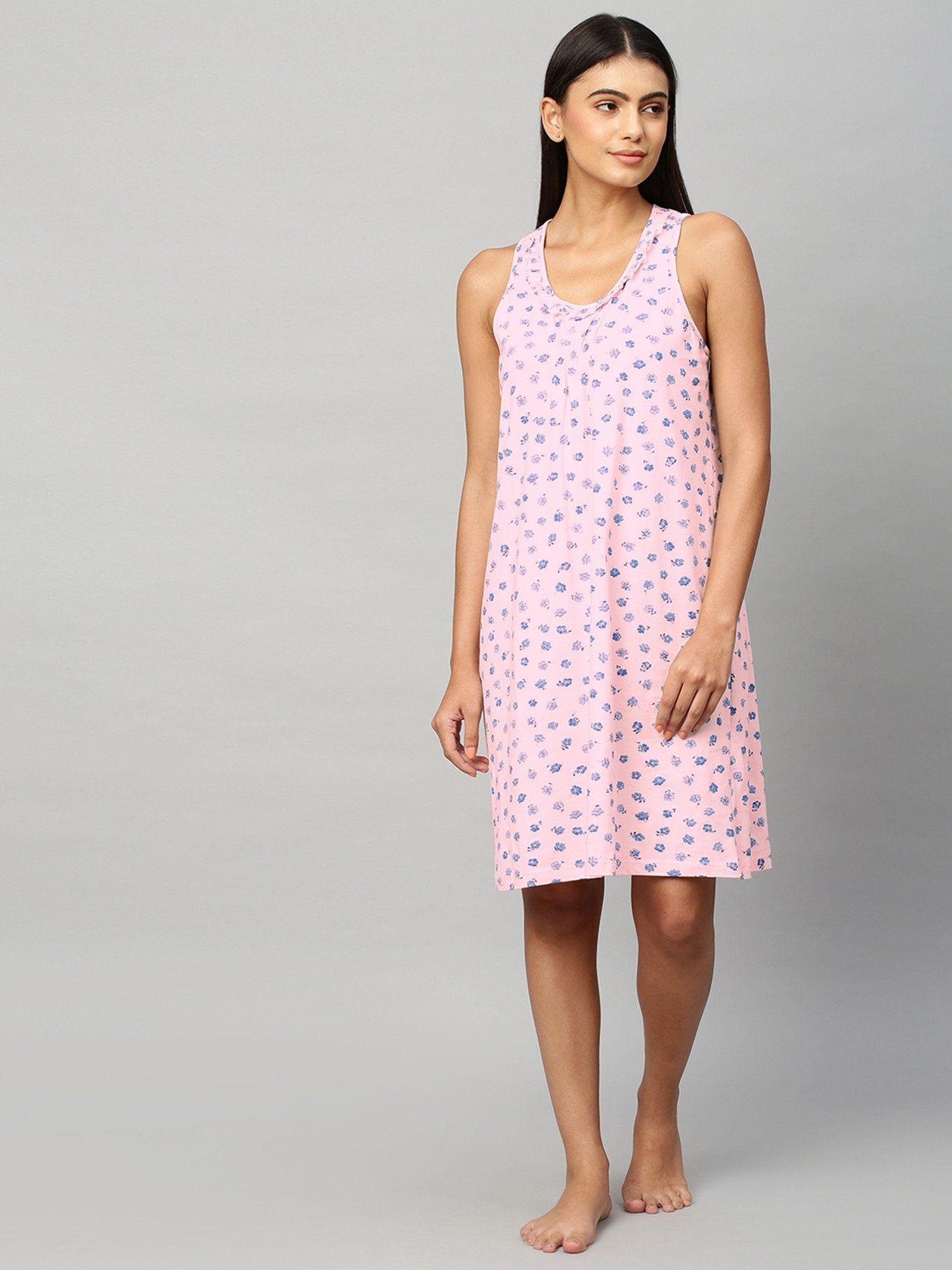 printed jersey nightdress -pink pink