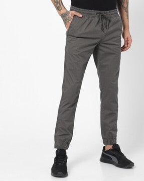 printed jogger pants with drawstring waist