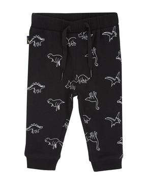printed joggers with drawstring waist