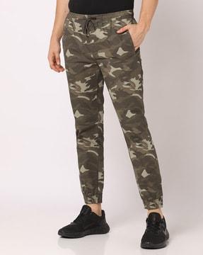 printed joggers with drawstring waist