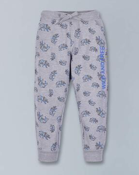 printed joggers with drawstrings