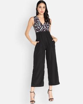 printed jumpsuit with insert pockets