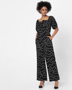 printed jumpsuit with insert pockets