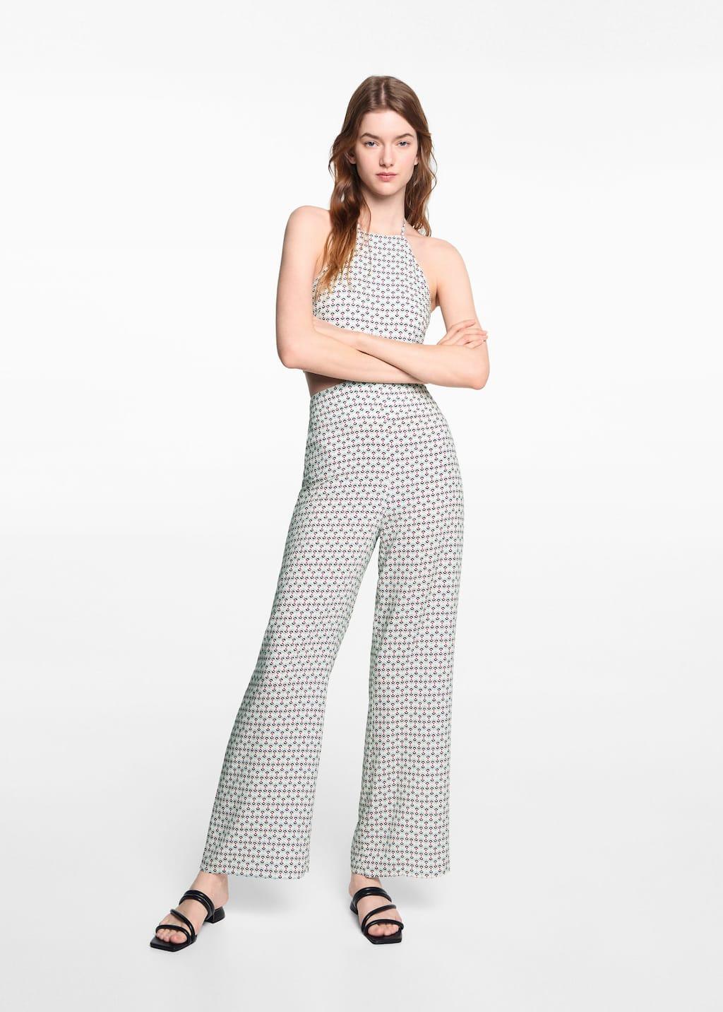 printed jumpsuit with openings