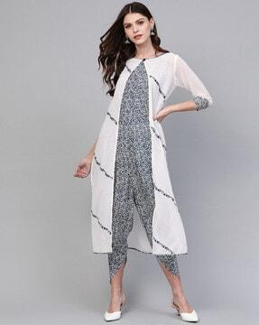 printed jumpsuit with shrug