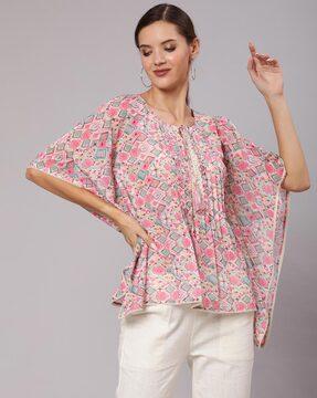 printed kaftan sleeves kurta & pants set