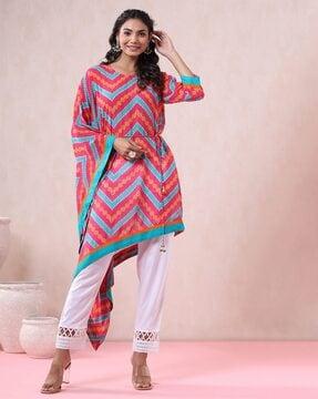 printed kaftan with tie-up