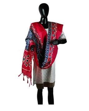 printed khadi silk dupatta