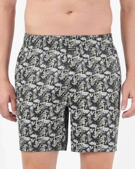 printed knit shorts with elasticated waist